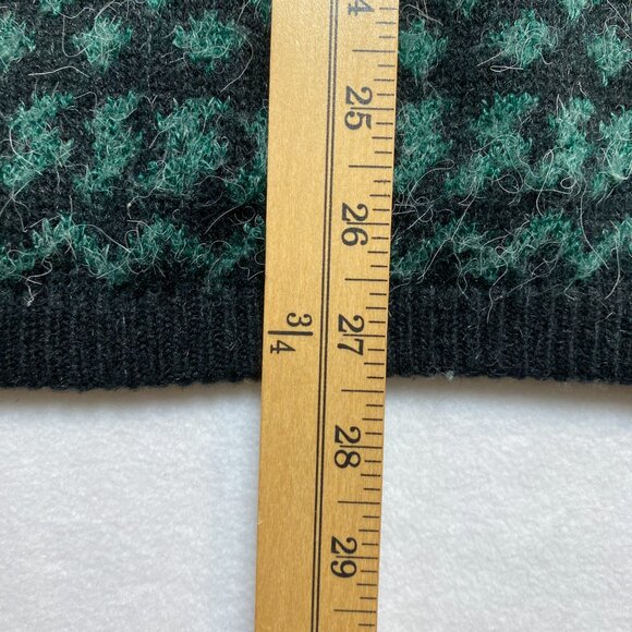 VINTAGE Saks Fifth Avenue Cardigan Sweater Patches WomensXL Green Mohair 80s - Picture 10 of 11